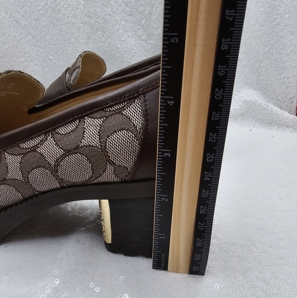 Coach Cora Loafer Pump Signature Jacquard Office Casual Chunky Classic - Picture 12 of 12